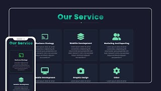 How To Make Service Section For HTML And CSS Website  Website Design Service Section Step By Step [upl. by Brinson]