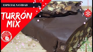 🎄 Receta de cómo hacer un TURRÓN CASERO DE CHOCOLATE CON MIX DE FRUTOS SECOS Y KIKOS 🎄🎄 [upl. by Minton]