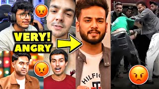 YouTubers VERY ANGRY on Elvish Yadav Vs Maxtern FIGHT VIDEO  Triggered Dhruv Ashish Thugesh [upl. by Prince]