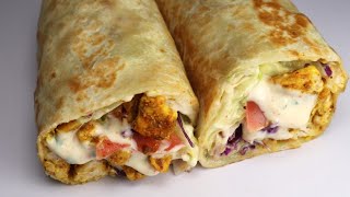 Chicken Wrap Quick And Easy Recipe By Recipes of the World [upl. by Par463]