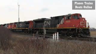 CN 382 CN 8839 CN 2718 CN 8845 CN 8896 CP 9362 amp CN 8013 Locomotives Train West Strathroy Sub [upl. by Wey]