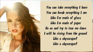 Demi Lovato skyscraper karaoke Instrumental with lyrics on screen [upl. by Ardnola]