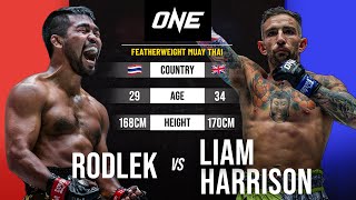 EPIC MUAY THAI WAR 🔥  Rodlek vs Liam Harrison  Full Fight Replay [upl. by Oitaroh]