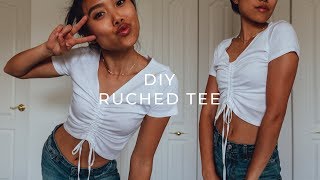 DIY RUCHED TEE  deconstrut [upl. by Dorraj]