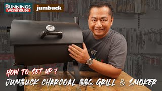 How to set up Jumbuck Gens10 Charcoal BBQ Grill amp Smoker  Bunnings Warehouse [upl. by Naneek]