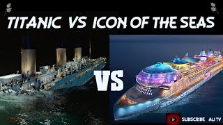 Royal caribbean icon of the seas vs titanic The largest cruise ship in the worldshortsviral yt [upl. by Eiznekcam]