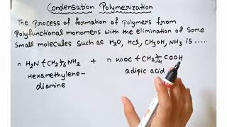 Condensation polymerization introduction to polymer chemistry class 12 [upl. by Aztiraj]