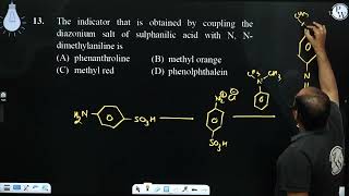 The indicator that is obtained by coupling the diazonium salt of sulphanilic acid with N Ndime [upl. by Ojeillib627]