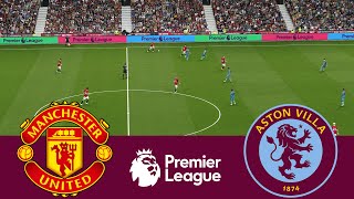 Manchester United 3 vs 2 Aston Villa Match Highlights  Video Game Simulation PES 2021 [upl. by Eniluqcaj]