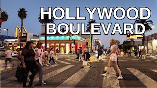 LOS ANGELES Walking Tour 4K  HOLLYWOOD BOULEVARD [upl. by Anirdna]