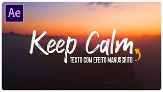 Tutorial TEXTO Manuscrito no After Effects [upl. by Hasin]