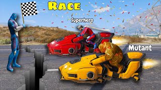 Superhero Red Hover Bike Vs Mutant Yellow Hover Bike Race in Gta V  Rope Hero Vice Town [upl. by Aeneas911]