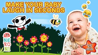 BEST VIDEO FOR BABIES TO LAUGH  Goofy Panda amp BeeBee  Magic Happy Flower  Neroni Kids [upl. by Lennad]