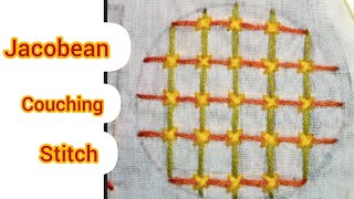 Jacobean couching stitch hand embroidery tutorial [upl. by Amethyst544]