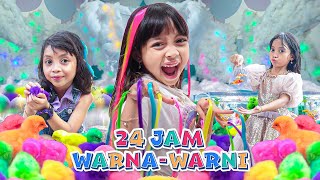 24 JAM DI DUNIA WARNA WARNI SERU BANGET 😍 KOMPILASI VLOG 1 JAM LEIKA DAN TOMPEL MAIN WARNA [upl. by Arevle]