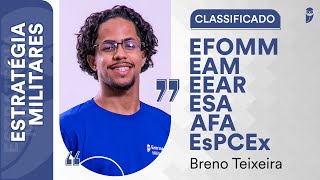 Bate papo com o Classificado na EFOMM EAM EEAR ESA AFA e EsPCEx  Breno Teixeira [upl. by Ahsiekin266]