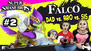 Dad Vs Bro Vs Sis w FALCO Foe Battle Super Smash Bros Wii U Part 2 [upl. by Norag603]