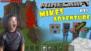 Mikes Minecraft Adventure pt 2 The Lava Seed  w Face  Scare Cam 5 Year Old iOS Gameplay [upl. by Hajin]