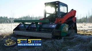 HEAVY DUTY Skid Steer Flail Mower Mulching 6quot Trees  Skid Steer Solutions [upl. by Tat]