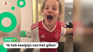 Superfan Esra dolblij na stunt van Ajax [upl. by Ahsined139]