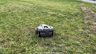 Robotic Lawnmower Husqvarna 450XH Automower maintenance point to front yard [upl. by Areis]