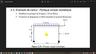 TUTO ROBOT Modélisation dun portique isostatique traçage des diagrammes MNT [upl. by Giuseppe]