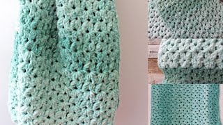 Free Easy Misty Green Blanket Pattern Bernat Baby Blanket Yarn Dappled [upl. by Nnep]