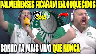 REAÇÕES DOS PALMEIRENSES ENLOUQUECIDOS APÓS VIRADA HISTÓRICA REACT BOTAFOGO 3X4 PALMEIRAS [upl. by Malchy]