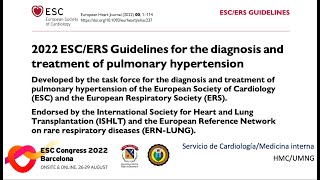 Revisión 2022 ESCERS Guidelines for the diagnosis and treatment of pulmonary hypertension [upl. by Elcarim]