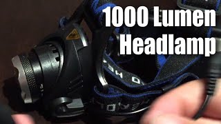 1000 Lumens Zoomable LED Headlamp Review [upl. by Dedric]