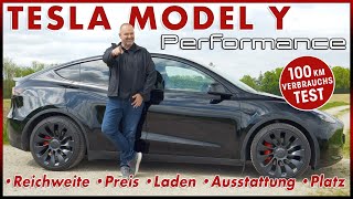 Tesla Model Y Performance  Wie sparsam ist das 534 PS Elektro SUV  100 km Verbrauch Test  2023 [upl. by Nired]