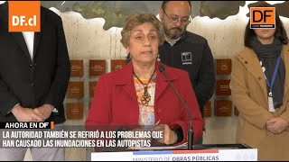 MOP presenta cartera de licitaciones y ministra se refiere a inundaciones en autopistas [upl. by Dougal612]