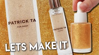 DIY Patrick Ta Major Glow Body Oil Dupe  Free Body Shimmer Recipe [upl. by Hsitirb]