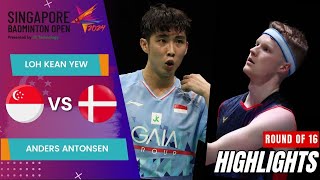 Loh Kean Yew SGP vs Anders Antonsen DEN  R16  Singapore Open 2024 [upl. by Kirre]