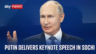 Vladimir Putin delivers speech at annual Valdai meeting in Sochi [upl. by Hadik]