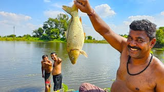 Village style fishing and cooking vlog  পুকুর থেকে মাছ ধরে জমিয়ে রান্না করে খাওয়া [upl. by Ruiz927]