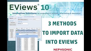 How to import or input data into EViews step by step three 3 methods Eviews 10 [upl. by Ahlgren]