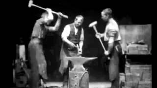 Blacksmith Scene 1893  1st Staged Narrative in Film  William KL Dickson [upl. by Nillor]