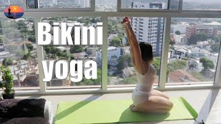 Micro bikini Yoga Workout in morning [upl. by Laing155]