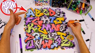 How To Draw Graffiti Letters Tutorial Basic Straight Piece [upl. by Baron]