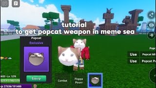 tutorial to get popcat weapon in meme sea [upl. by Milo]