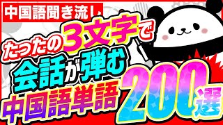 【中国語聞き流し】たったの3文字で会話が弾む中国語単語200選 [upl. by Eikcim]