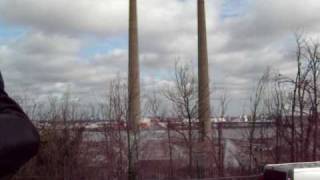 Northfleet LaFarge Cement factory chimneys demolished [upl. by Troc]