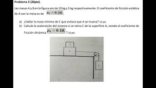 Las masas A y B en la figura son de 10 kg y 5 kg respectivamente El coeficiente de fricción estáti [upl. by Sacks]
