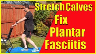 How To Stretch The Soleus  Fix Plantar Fasciitis [upl. by Ynohtnaleahcim]