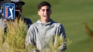 Joaquin Niemann gets ruling holes out for an improbable birdie at THE CJ CUP [upl. by Aihsenod246]