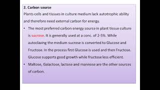 Nutritional requirements of plant tissue culture [upl. by Nimoynib324]