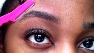 EYEBROW SHAPING FOR BEGINNERS  full EYEBROW TUTORIAL razor [upl. by Elnar]