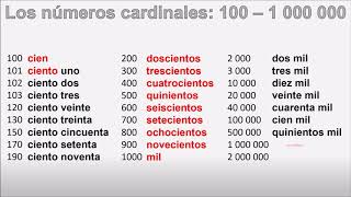 Les nombres cardinaux  Troisième partie  100  1 000 000 [upl. by Janel173]