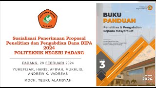 Sosialisasi Penerimaan Proposal Penelitian dan Pengabdian PNP 2024 [upl. by Esimorp]